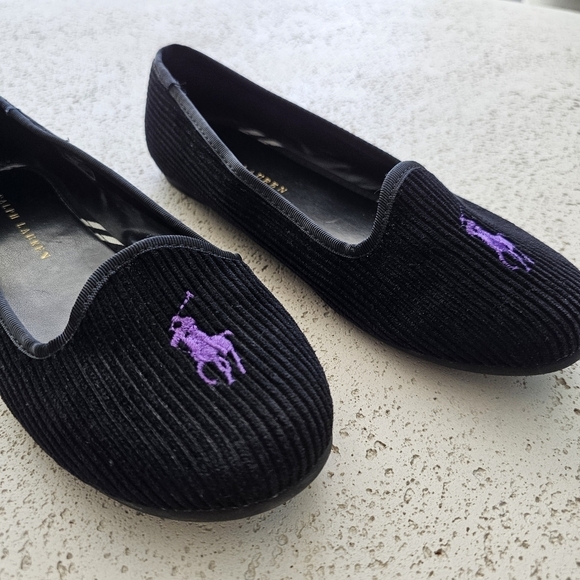 Ralph Lauren Jayde Black Corduroy Ballet Flats Size 5.5 - Picture 8 of 13